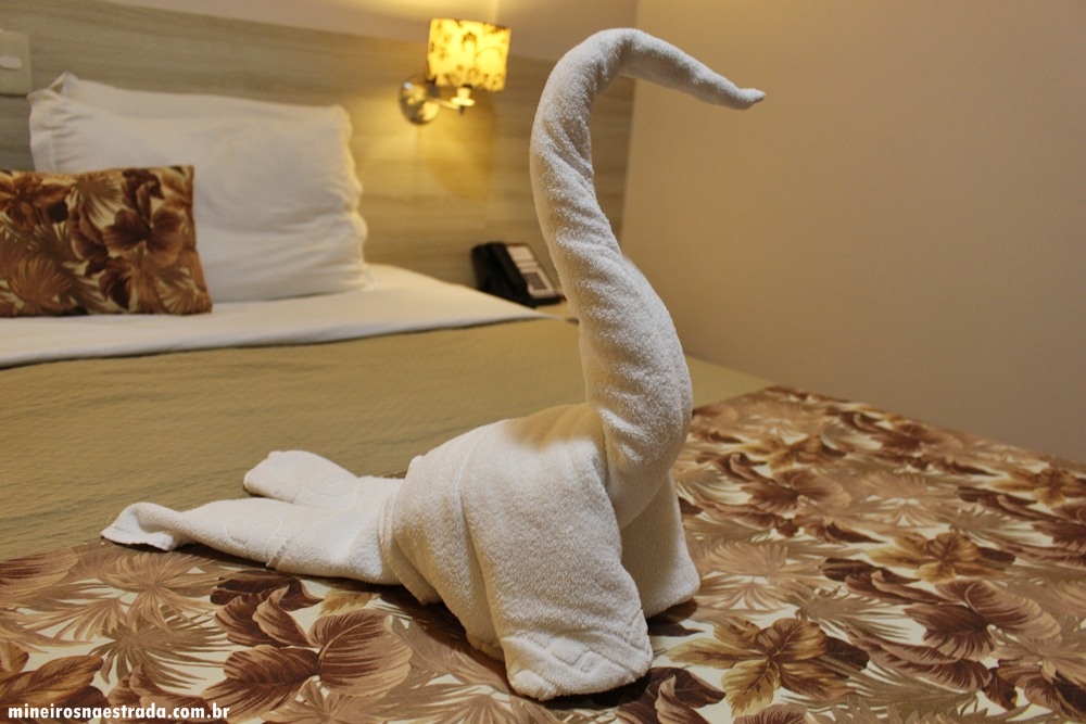 Bichinhos de toalha no Best Western Tarobá Hotel, uma excelente opção de hospedagem em Foz do Iguaçu.