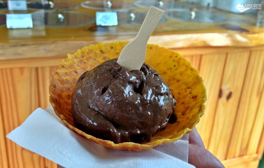 Amama, sorveteria artesanal e orgânica, no centro de Gonçalves, sul de Minas Gerais.