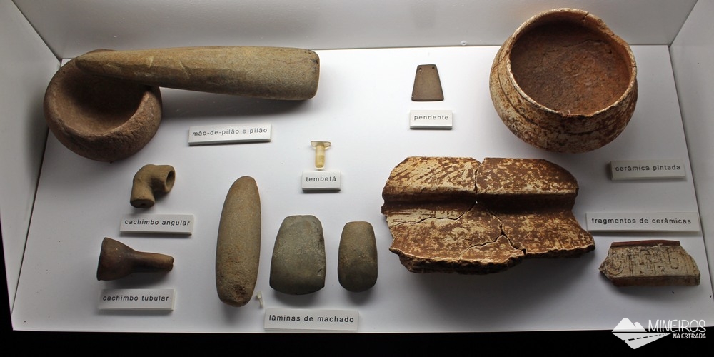 Achados arqueológico na região de Itaipu Binacional, expostos no Ecomuseu.