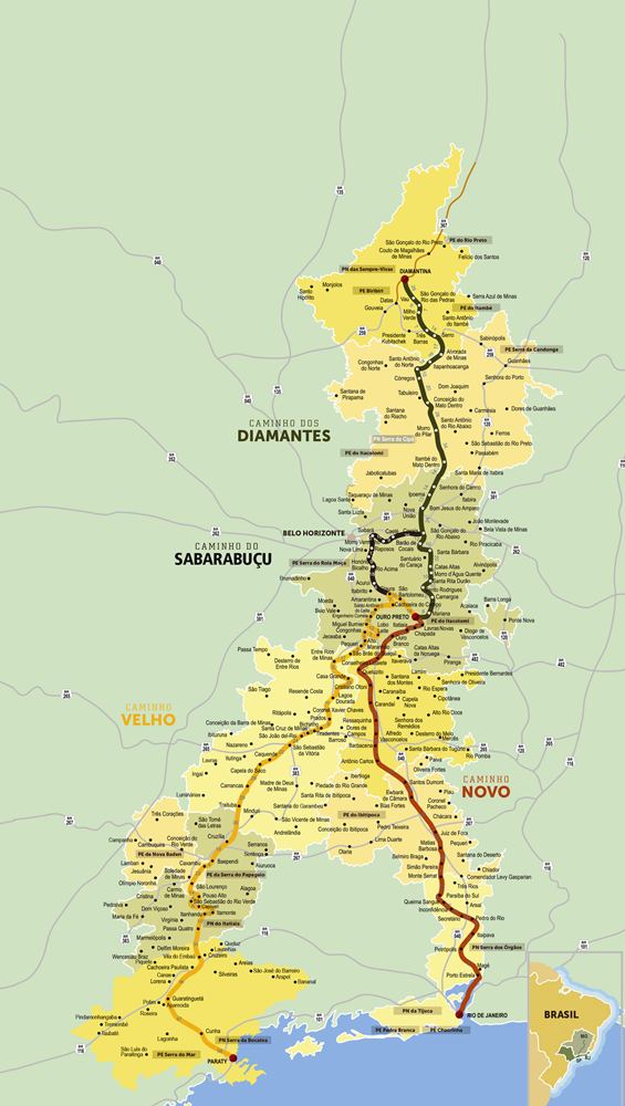 Mapa Ilustrativo da Estrada Real